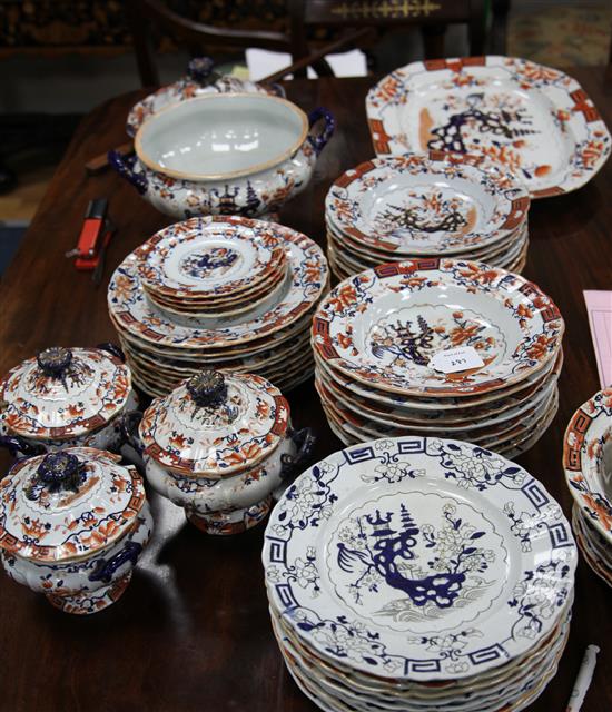 A Masons Ironstone sixty one piece dinner service, c.1840, 18.5cm